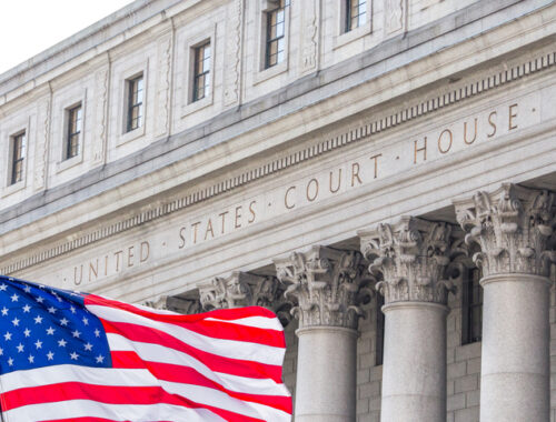 American Flag in front of US Court House