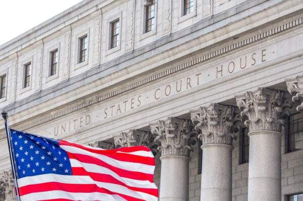 American Flag in front of US Court House